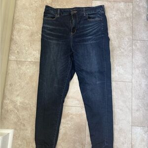 Women's Dark Blue Jeans American Eagle curvy high-rise jegging size 16